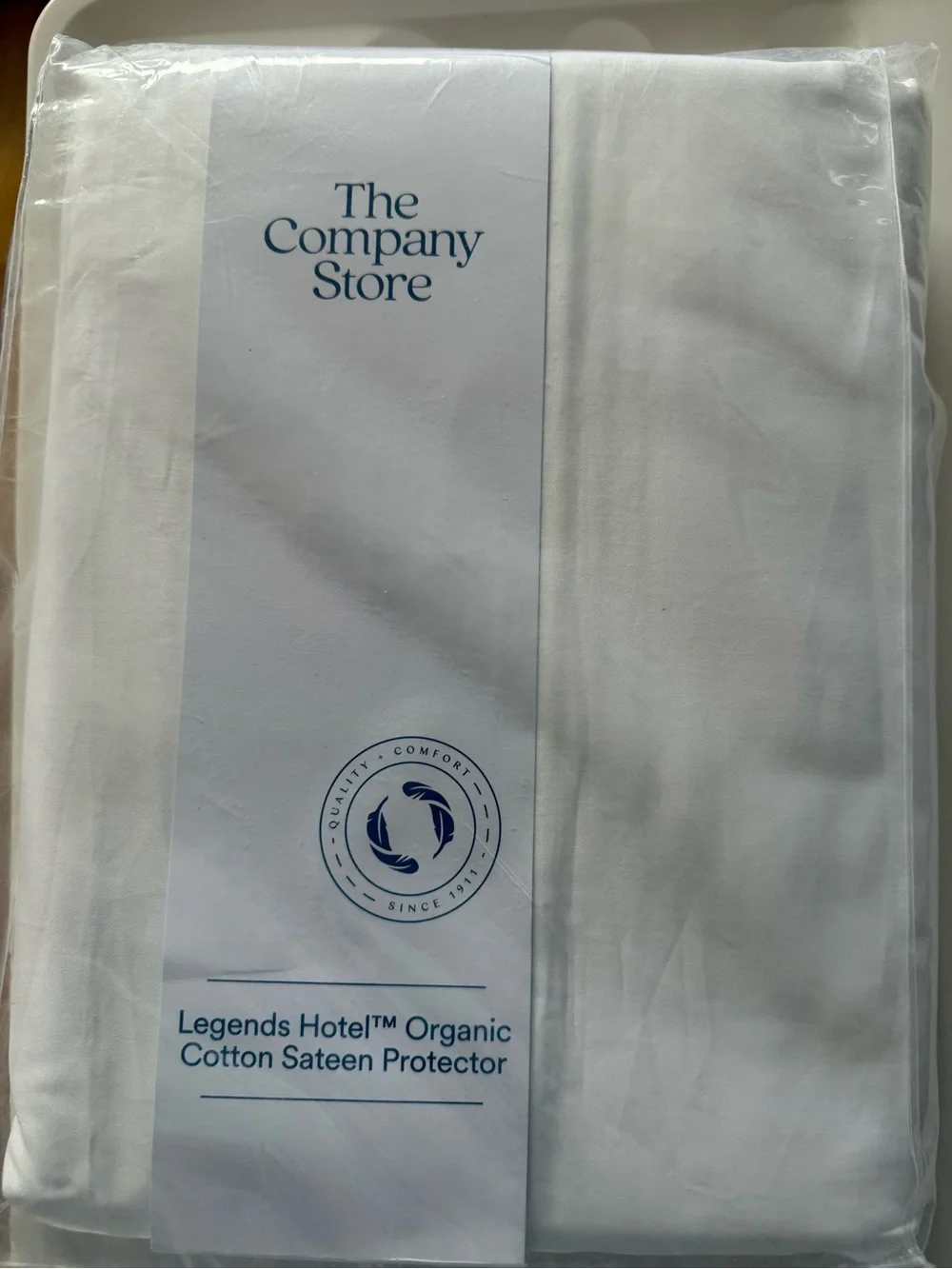 THE COMPANY STORE 100% ORGANIC COTTON SATEEN MATTRESS PROTECTOR: QUEEN
